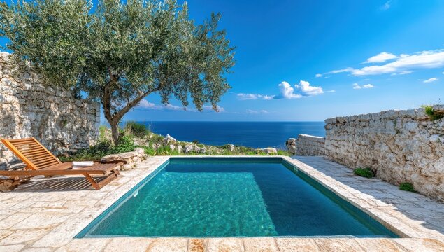 Secluded pool overlooking the sea