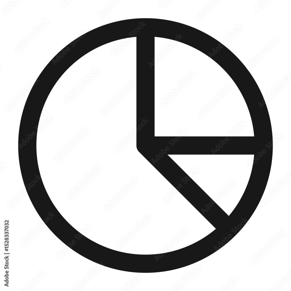 Poster a simple black and white circular chart showing a portion of the circle is missing in the image here