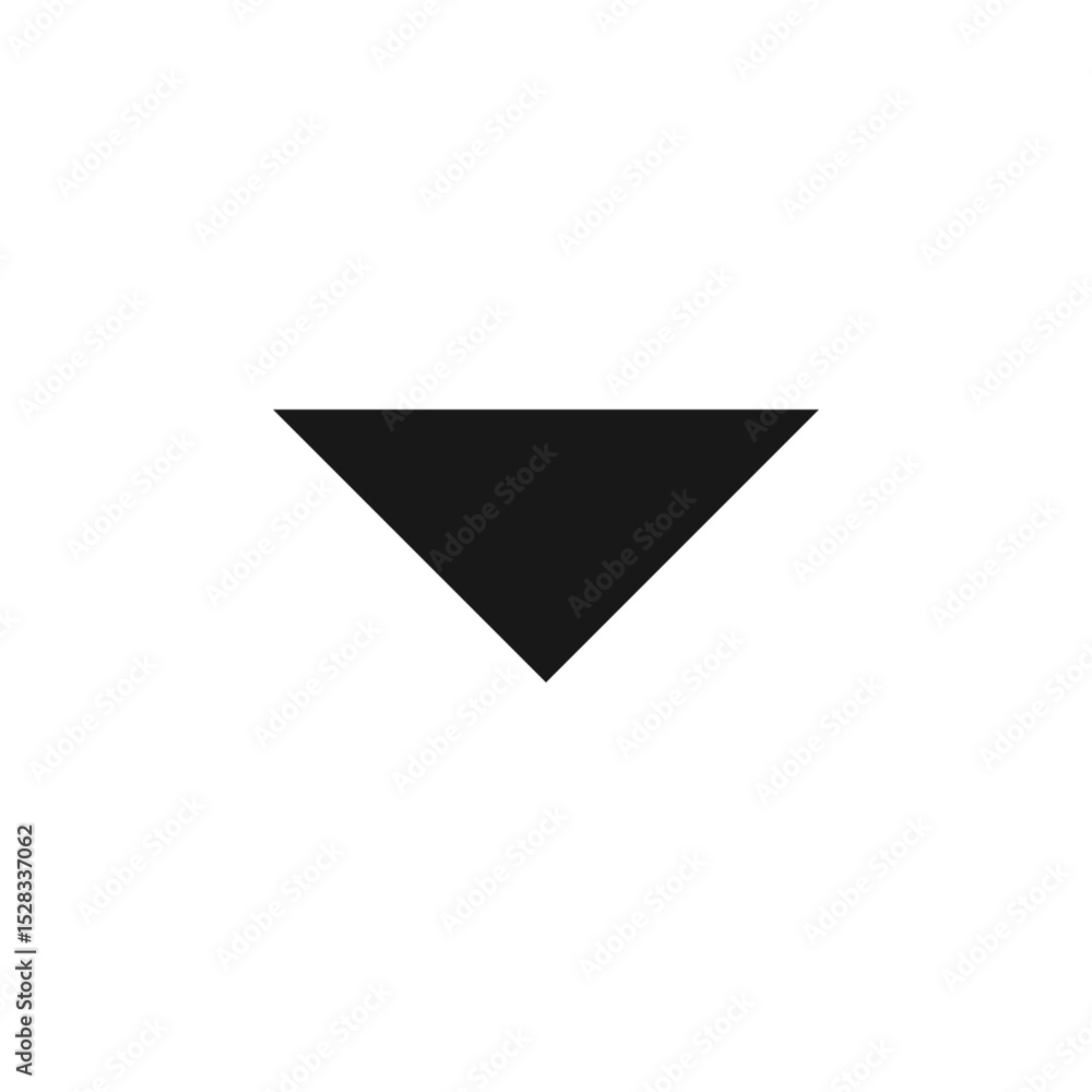 Poster a simple black inverted triangle shape isolated on a white background in a minimalist style design