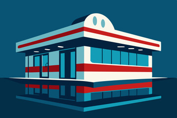 Fototapeta premium Vintage Diner Interior Cartoon Animation Background Vector illustration