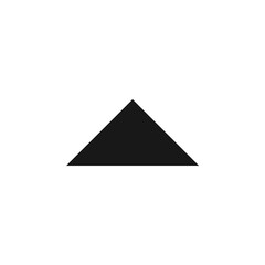 A simple graphic showing a black triangle pointing upwards on a plain white background image view detail