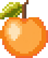 Pixelated orange  illustration.