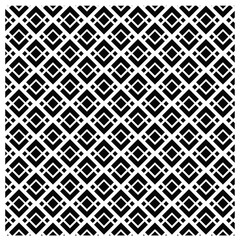 black and white seamless background, seamless geometric pattern, repeating, tessellated design, rows of interlocking square and diamond shapes, square or diamond is outlined