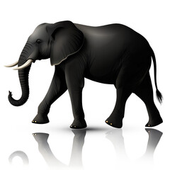 Fototapeta premium Walking Elephant Full Body PNG Silhouette Isolated on Transparent Background