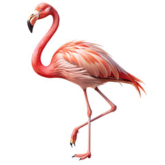 Fototapeta premium Flamingo Full Body PNG Silhouette Standing Isolated on Transparent Background