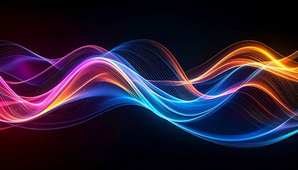 Naklejka premium Dynamic data flow visualized as liquid streams, AI algorithms creating swirling color gradients that refract like prisms