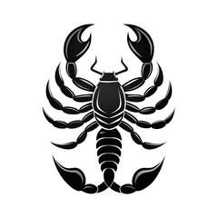 Scorpion Head PNG Silhouette with Pincers Isolated on Transparent Background