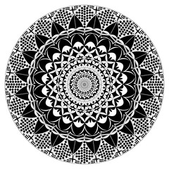 Classic Mandala Design with Black Outlines Isolated on Transparent Background for Creative Projects