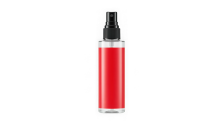Vibrant Red Spray Bottle Mockup: Perfect for Product Packaging and Branding