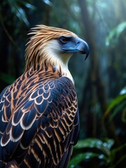 Majestic philippine eagle posing in lush forest habitat Philippine Eagle Week