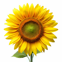 Sunflower bloom isolated on white