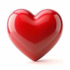 Red heart isolated on white background