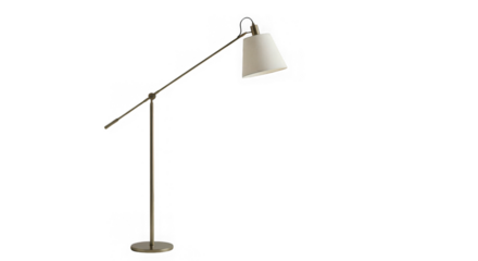 Adjustable Arc Floor Lamp: Modern Reading Light with Swivel Arm & Cone Shade