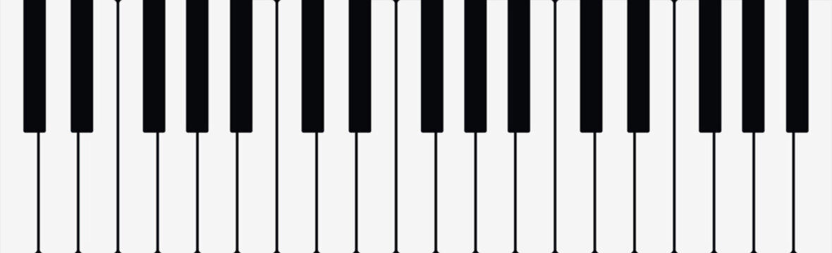Realistic background black and white piano keys - Vector illustration