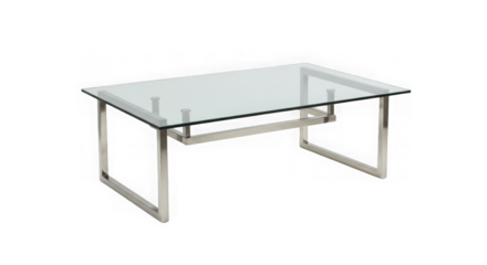 Modern Glass Top Coffee Table with Stainless Steel Frame: Contemporary Furniture Design