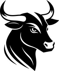 Cute black and white cattle head vector illustration for farm animal agriculture