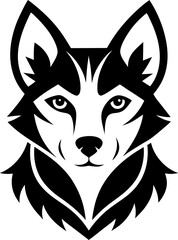 Black tribal wolf head icon design with a wild animal silhouette