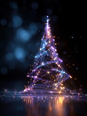 Elegant Christmas Background: Magical and Futuristic Tree
