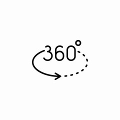360 angle rotation icon sign vector