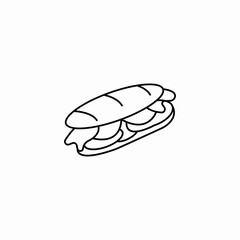 baguet sandwich icon sign vector