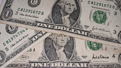 US one dollar bills