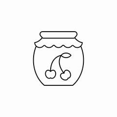 cherry jam jar icon sign vector