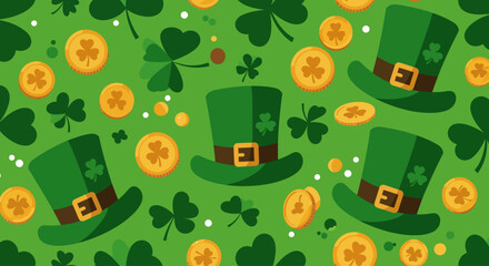Leprechaun hat pattern background