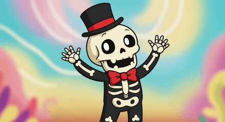 Cartoon skeleton figure illustration