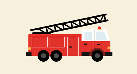 Red fire truck illustration