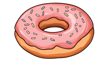 Delicious Donut Icon Vector Illustration Isolated on White Background