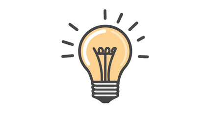 Bright Light Bulb Line Icon Vector Illustration for Creative Design Projects