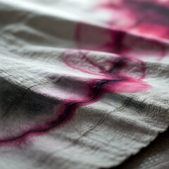 Spilled red wine on white fabric