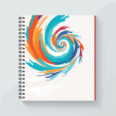Professional Study Vector of Open Spiral Notebook Pages with Copyspace