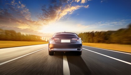 car on the road with motion blur background