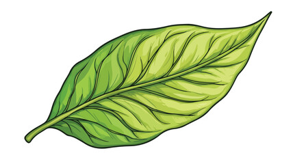 Vibrant Tobacco Leaf Cartoon Vector Illustration for Designs