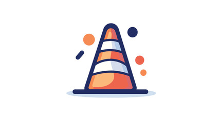 Professional Traffic Cone Vector Illustration for Safety & Construction Projects
