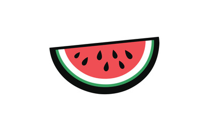 Watermelon Icon Vector Isolated - Fresh Fruit Illustration for Design Projects