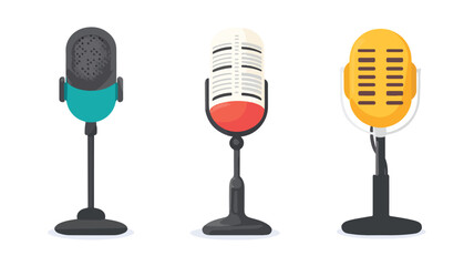 Professional Wireless Microphone Vector Illustration Isolated on White Background