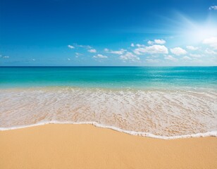 summer background tropical ocean beach banner with yellow sand