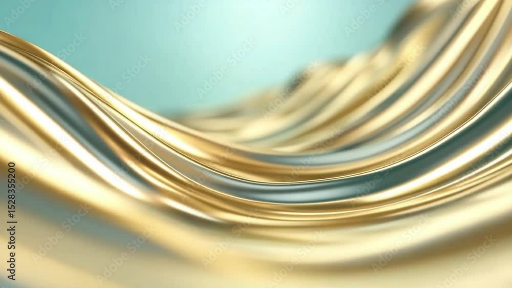 Poster flowing golden fabric: a mesmerizing shot showcases elegantly draped golden fabric. the image captur