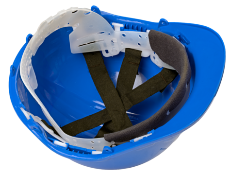 Inside of a construction worker helmet on isolated background.