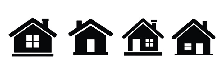 Home silhouette icon vector isolated on white background. House, building, estate, architecture icon