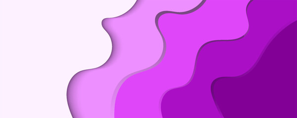 Purple abstract waves and curves cut from paper.
