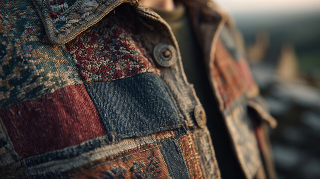 Thrifted patchwork jacket brings cozy vibes and unique style to casual outfits
