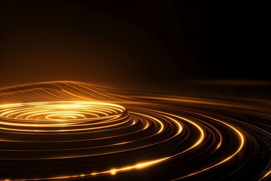 Glowing Circular Platform: Abstract Gold Design Background