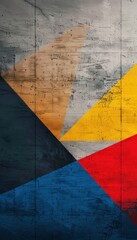 Vibrant Geometric Art with Sharp Triangles in Primary Colors