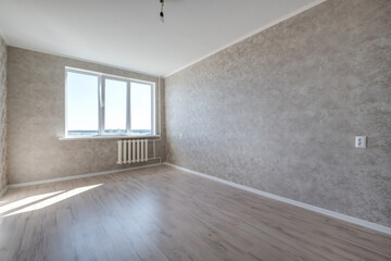 empty room without furniture in interior of entrance hall of modern apartments, office or clinic