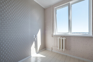 empty room without furniture in interior of entrance hall of modern apartments, office or clinic
