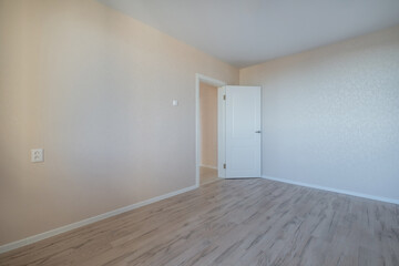 empty room without furniture in interior of entrance hall of modern apartments, office or clinic