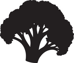 Simple Black Silhouette of a Guava Fruit with Leaf